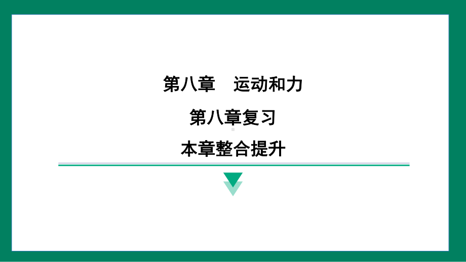 第八章　运动和力本章整合提升训练提升（课件）2024-2025学年度人教版物理八年级下册.pptx_第1页