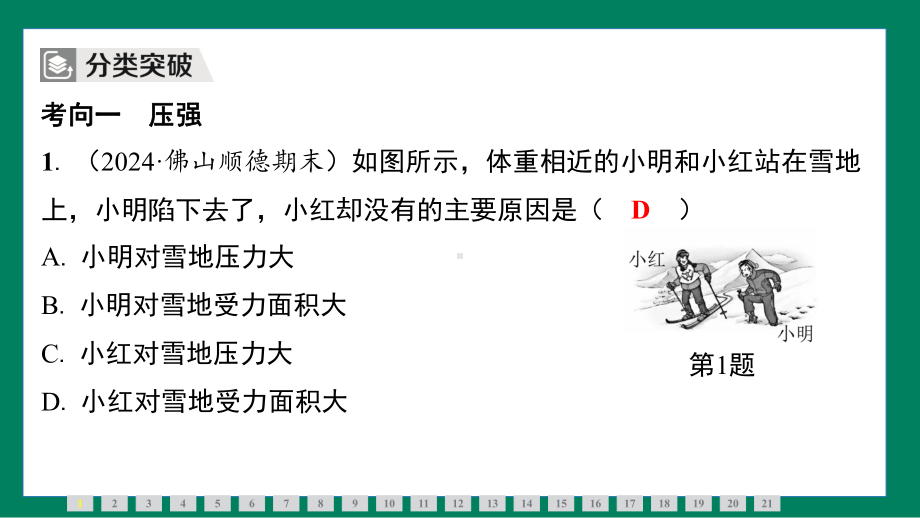 专题（三）　压强训练提升（课件）2024-2025学年度人教版物理八年级下册.pptx_第3页