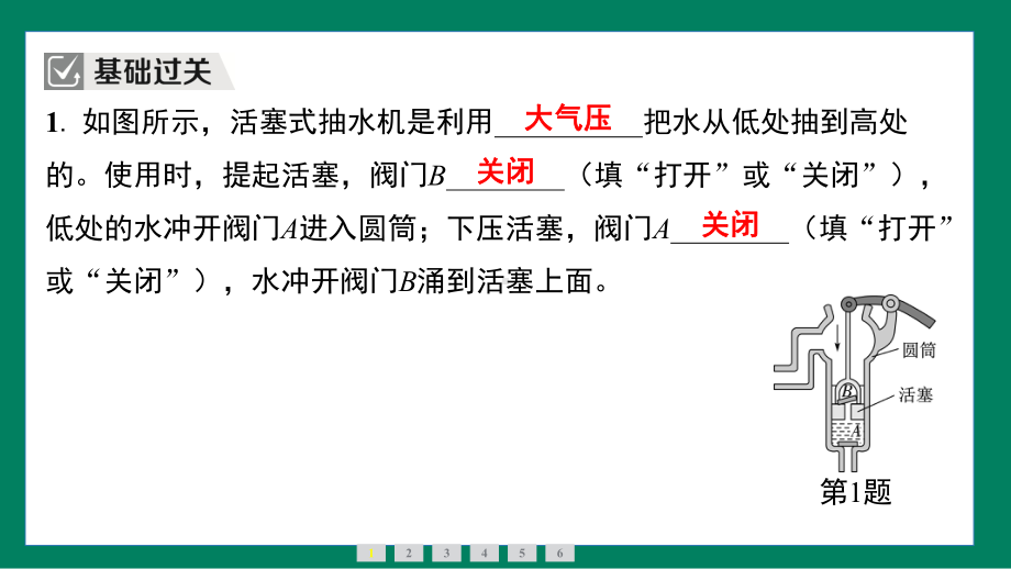 9.4跨学科实践制作简易活塞式抽水机训练提升（课件）2024-2025学年度人教版物理八年级下册.pptx_第3页