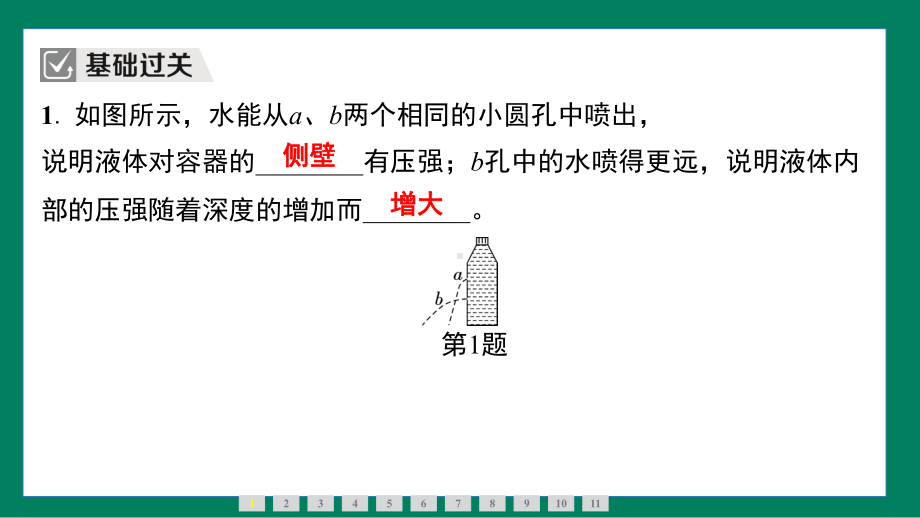 9.2液体的压强训练提升（课件）2024-2025学年度人教版物理八年级下册.pptx_第3页