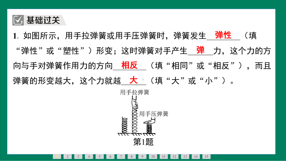 7.2 弹力训练提升（课件）2024-2025学年度人教版物理八年级下册.pptx_第3页