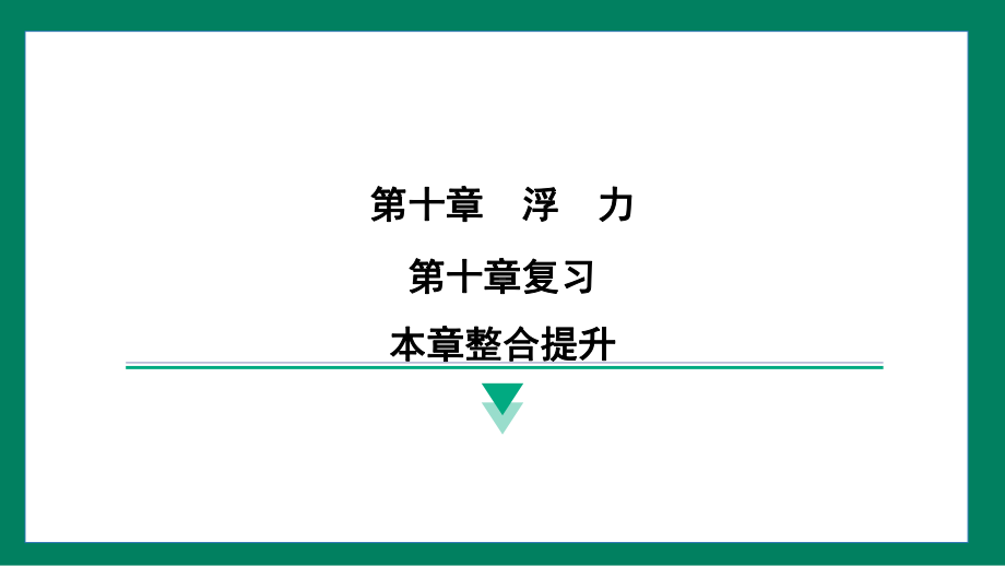 第十章　浮力 本章整合提升训练提升（课件）2024-2025学年度人教版物理八年级下册.pptx_第1页