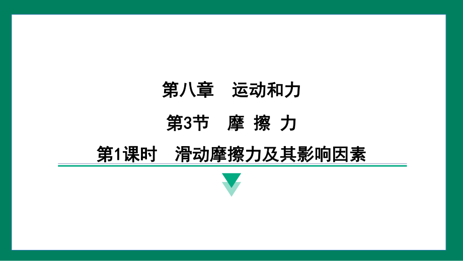 8.3摩 擦 力训练提升（课件）2024-2025学年度人教版物理八年级下册.pptx_第1页