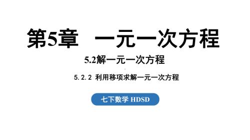 5.2.2 利用移项求解一元一次方程 课件 2024-2025学年华东师大版数学七年级下册.pptx