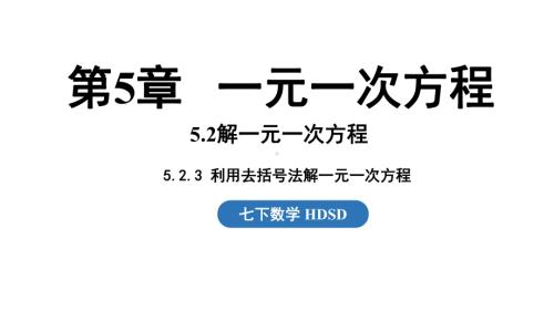 5.2.3 利用去括号法解一元一次方程 课件 2024-2025学年华东师大版数学七年级下册.pptx