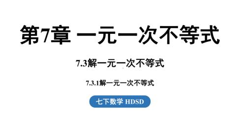 7.3 解一元一次不等式课时1 课件 2024-2025学年华东师大版数学七年级下册.pptx