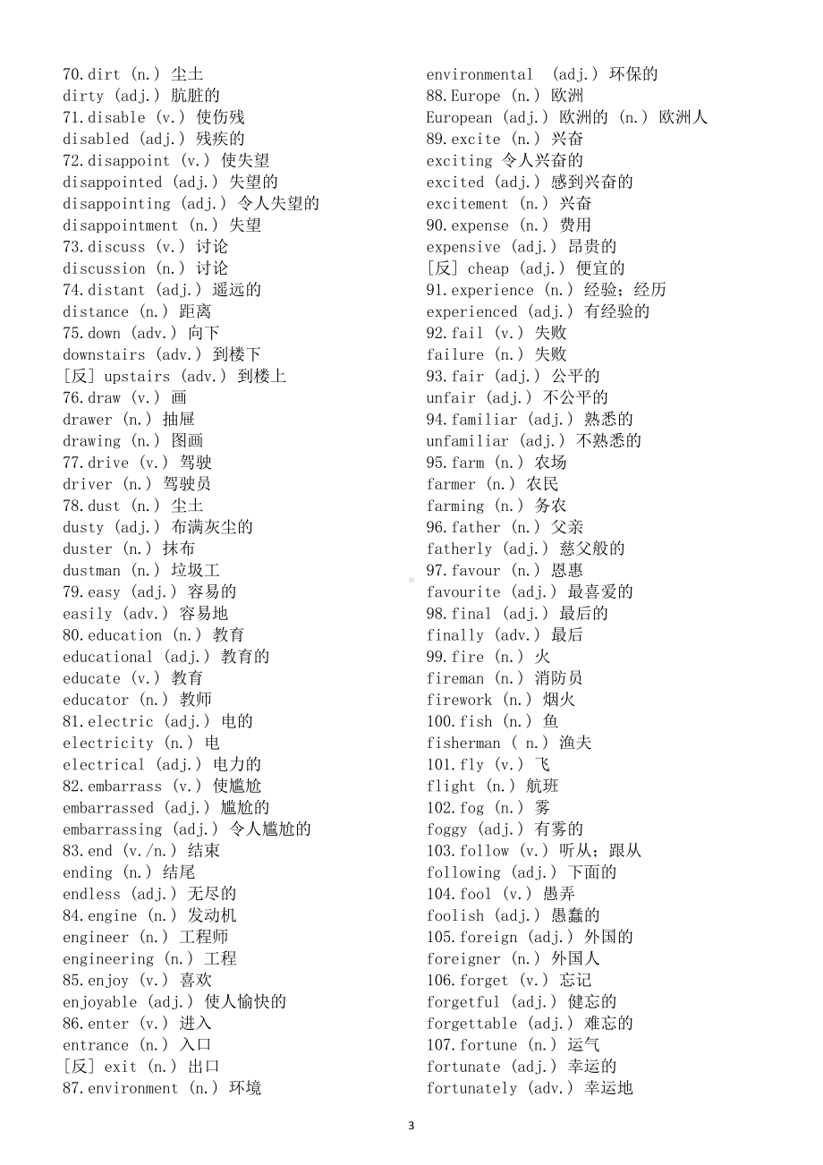 初中英语2025届中考高频词性转换（共323组）.doc_第3页