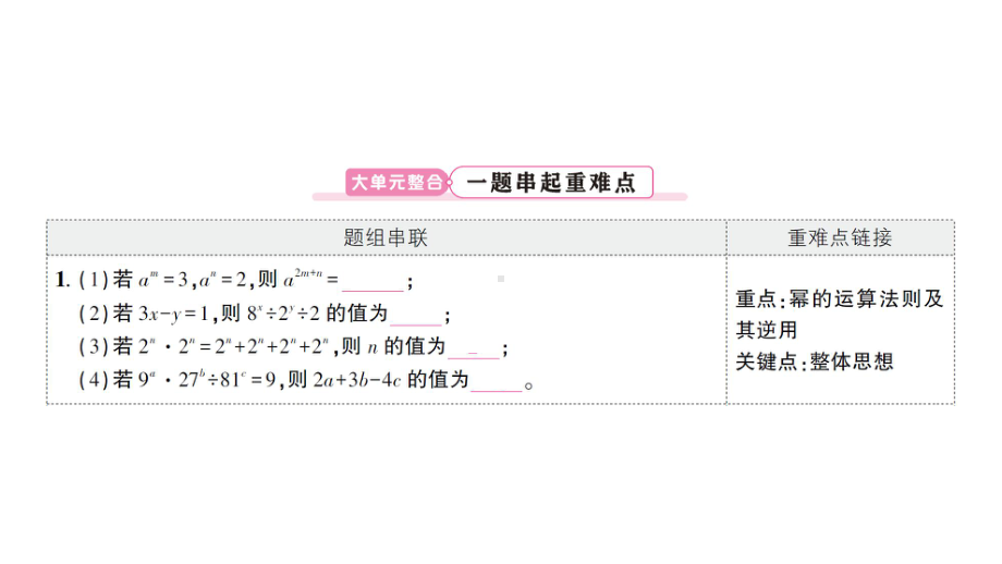 初中数学新北师大版七年级下册第一章 整式的乘除复习作业课件2025春.pptx_第2页