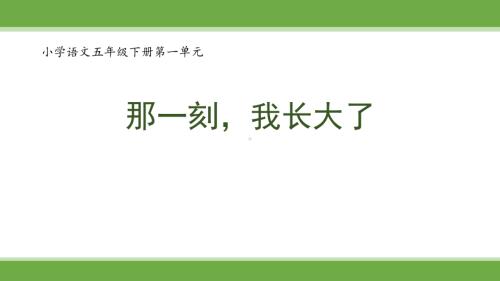 (名师课件)5.1那一刻我长大了（课件）2024-2025学年度统编版语文五年级下册.pptx