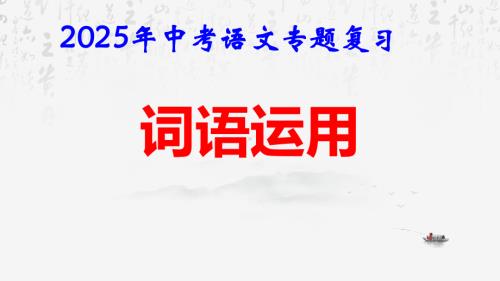 2025年中考语文专题复习：《词语运用》课件.pptx