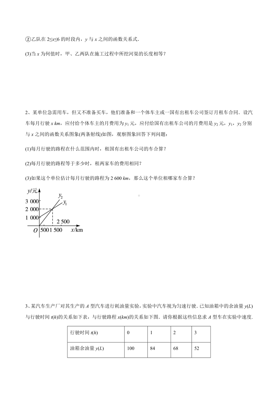 初中几何模型 专题22 一次函数在实际应用中的最值问题（学生版）.docx_第2页