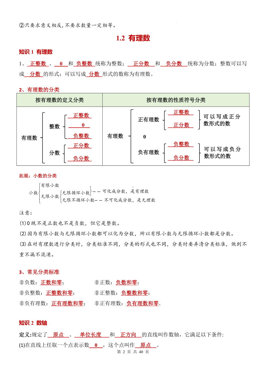 浙教版（2024新版）七年级上册数学各章节必会考点知识梳理汇编.docx_第2页