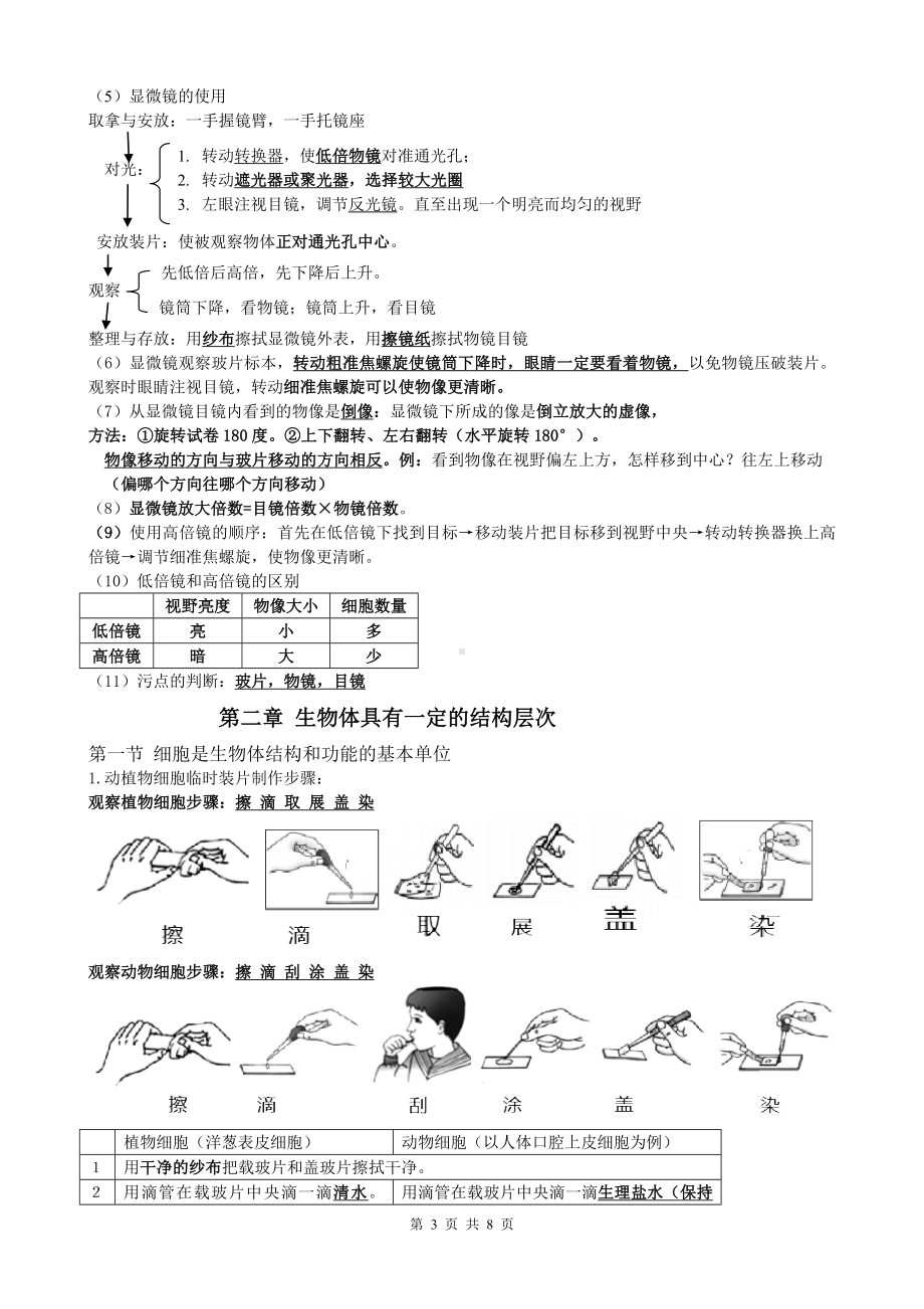 济南版（2024新版）七年级上册生物期末复习知识点学案.docx_第3页