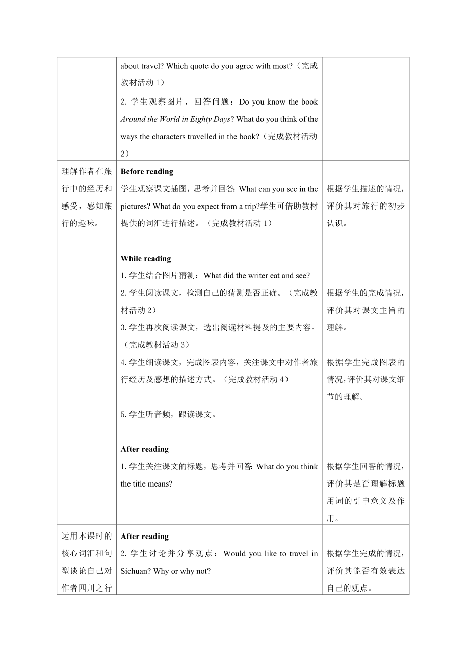 2025新外研版七年级下册《英语》Unit 6 Hitting the road教学设计（6课时）（表格式）.docx_第2页